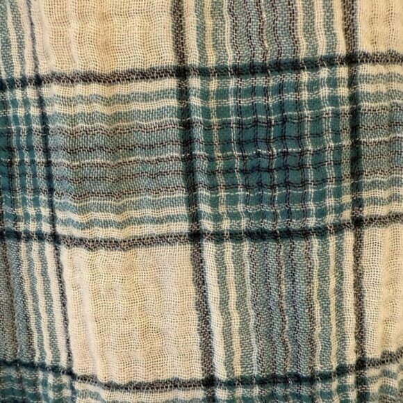 Johnny Was Workshop Juliene Estelle Floral Embroidered Plaid 90s Y2K Top Large - Picture 9 of 13